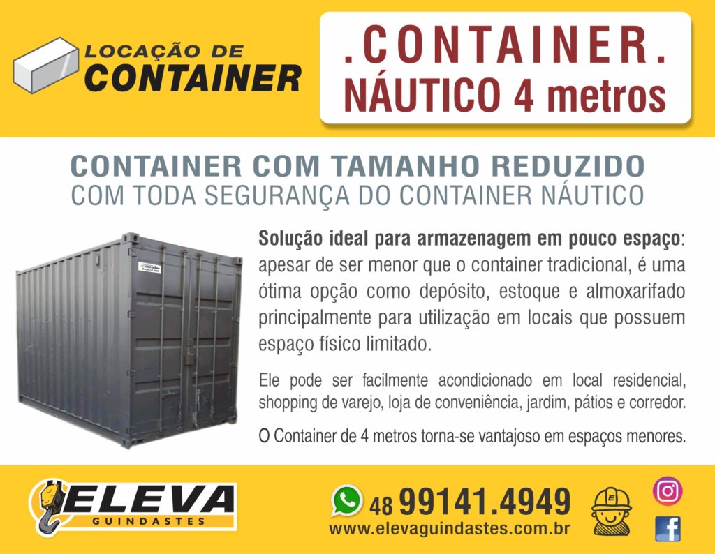 , Locação de Container Náutico de 4 metros.